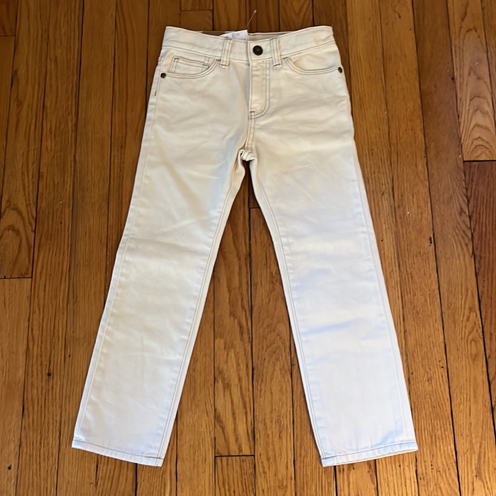 Crewcuts Factory Girls Size 6 Vintage Slim Fit Adjustable Waist Jeans in Cream